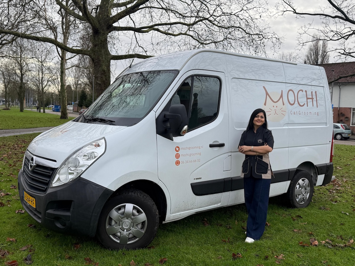 mobiele trimsalon, mobile grooming, cat grooming van, mochi grooming